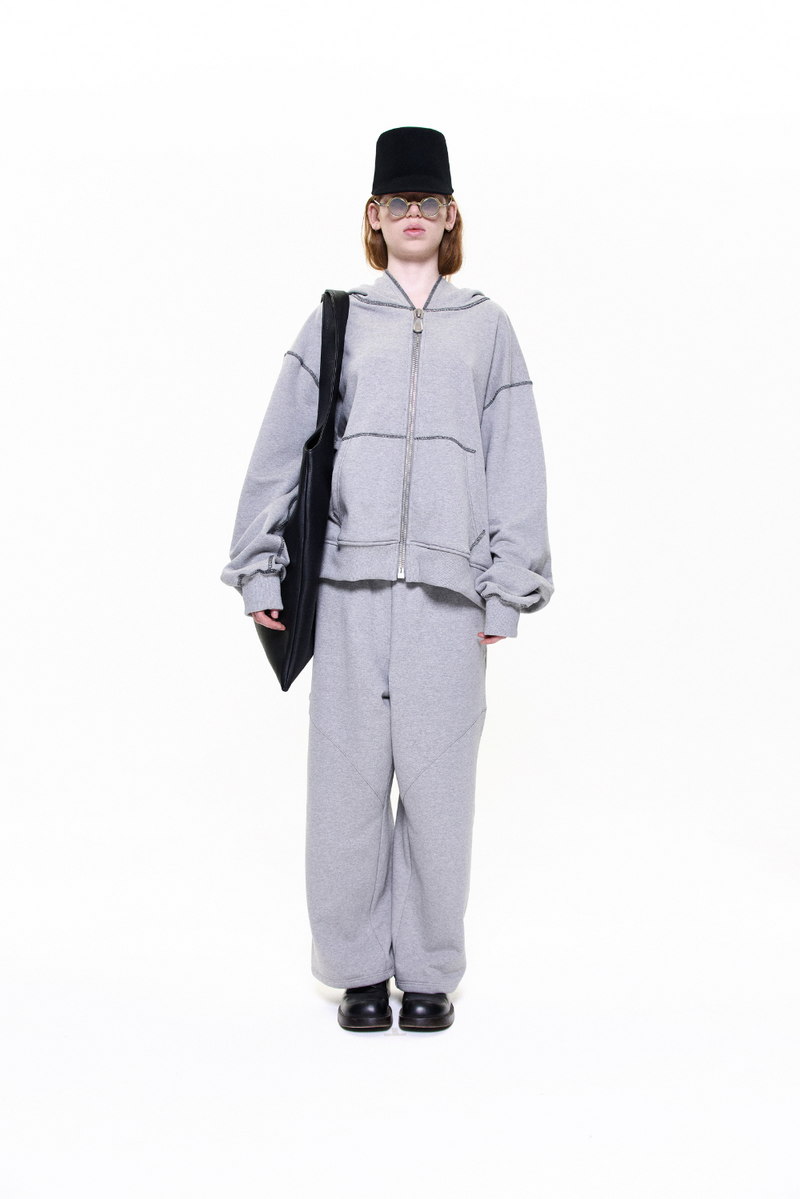 "ASTER" FRENCH TERRY TRACK PANT GREY MARL