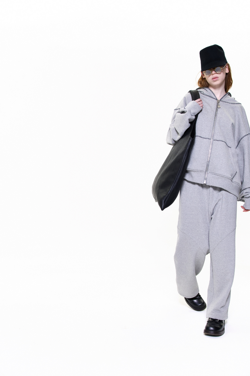 "ASTER" FRENCH TERRY TRACK PANT GREY MARL