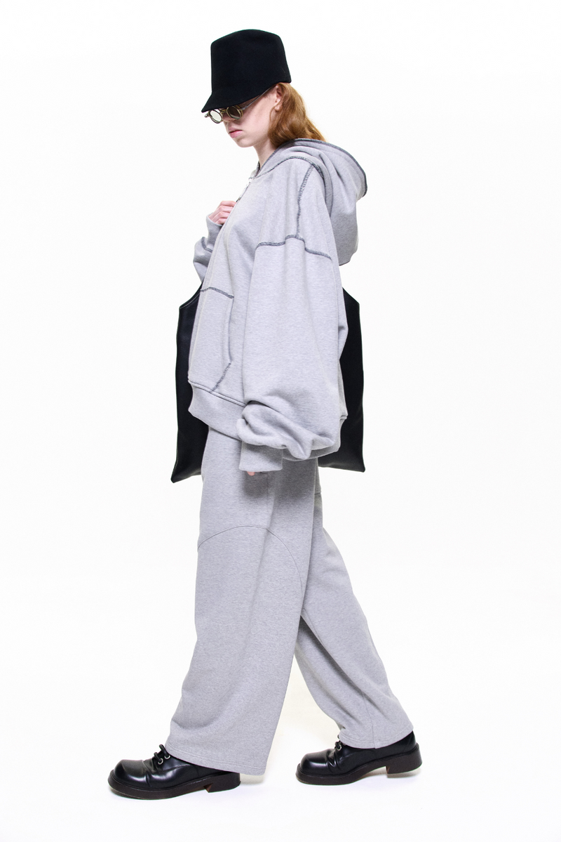 "ASTER" FRENCH TERRY TRACK PANT GREY MARL