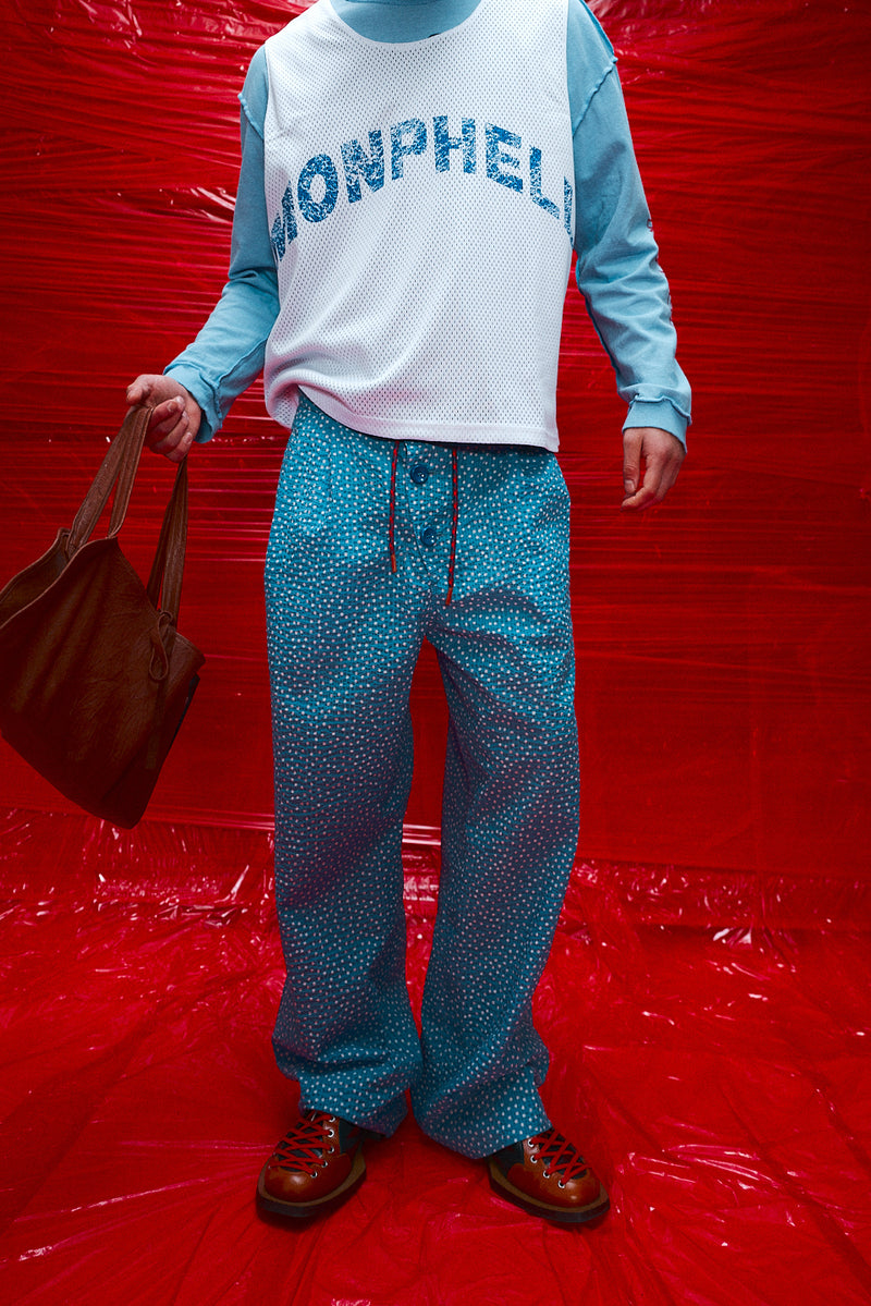 "Muggsy" Mesh singlet Navy/White