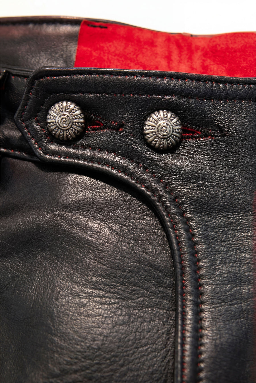 "IDA" leather straight leg trouser
