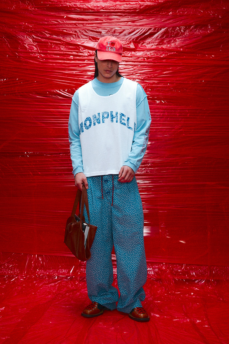 "Muggsy" Mesh singlet Navy/White