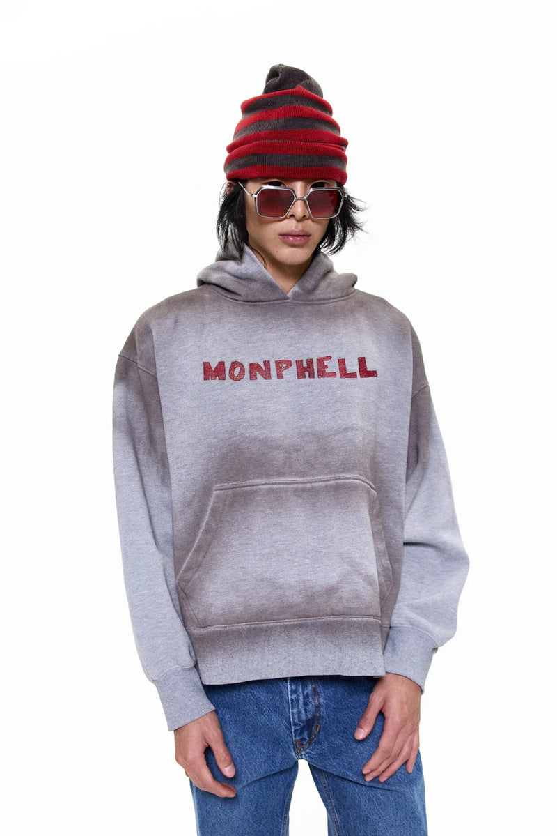 "SAM" LOGO DIRTY HOOD GREY MARL