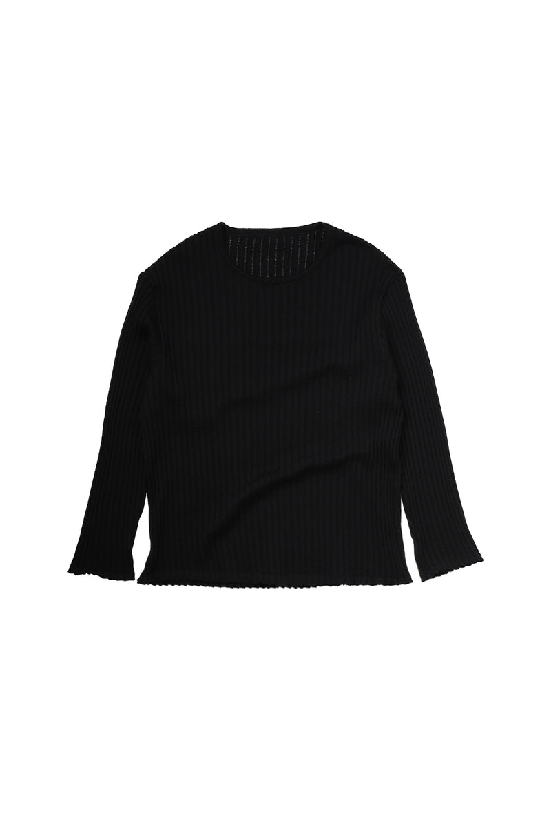 "Loui" Merino wool long sleeve knit Midnight