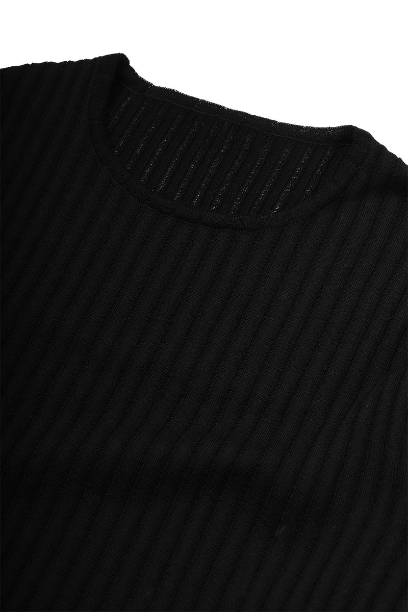 "Loui" Merino wool long sleeve knit Midnight