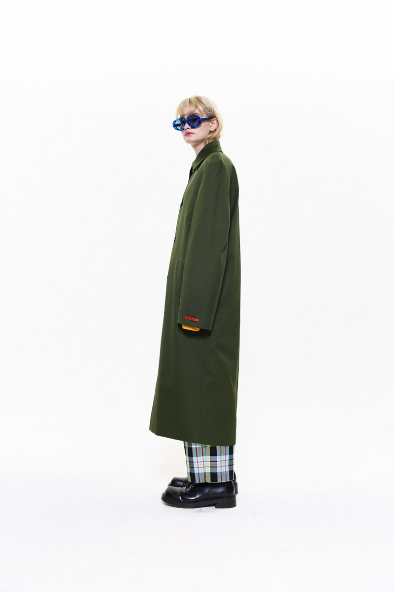 "BORIS" TRENCH COAT WITH BUTTONS FOREST