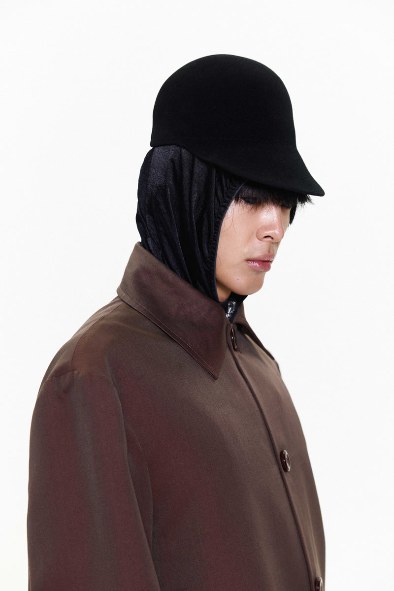 "MICHELLE" RABBIT FUR CAP BLACK