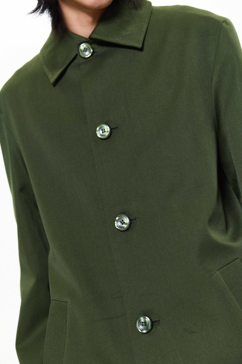 "BORIS" TRENCH COAT WITH BUTTONS FOREST