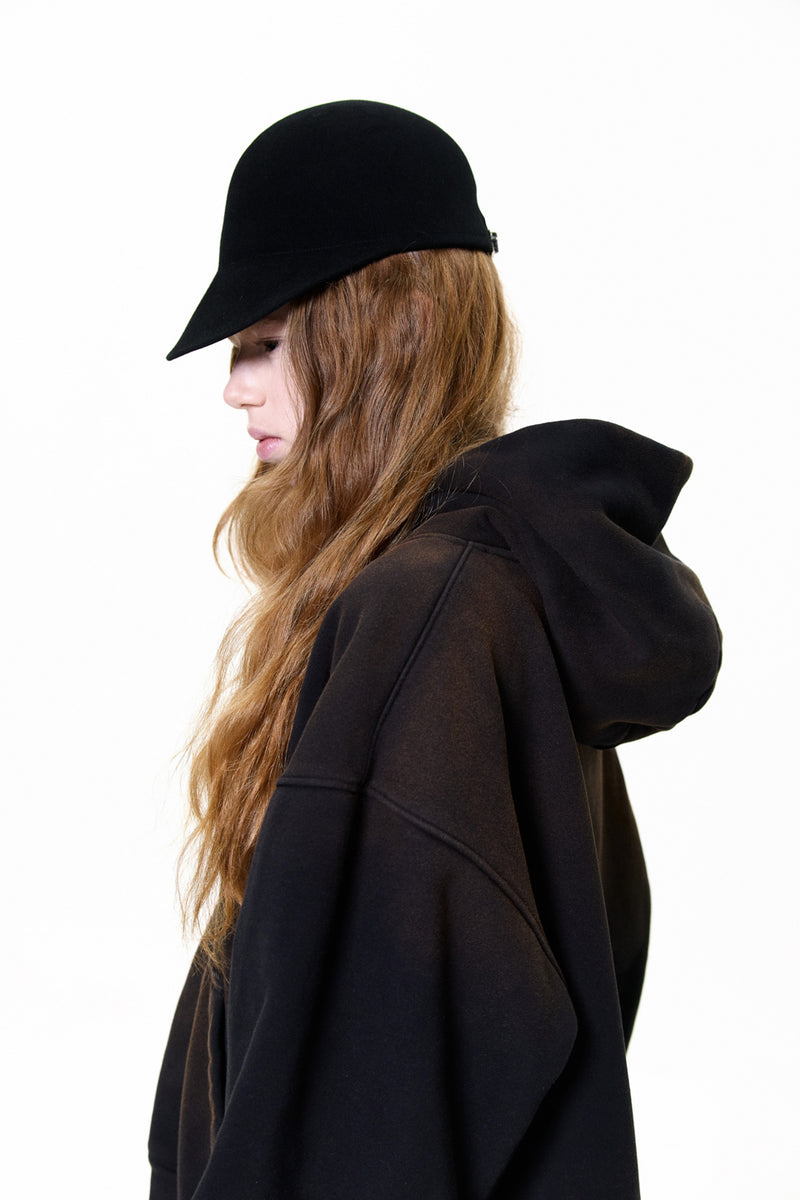 "MICHELLE" RABBIT FUR CAP BLACK