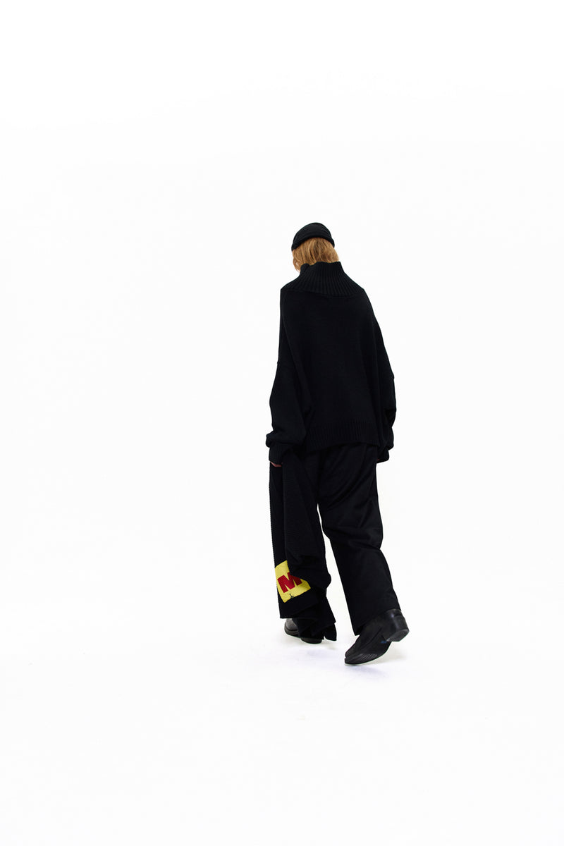 "MO" OVERSIZED MERINO WOOL KNITTED JUMPER MIDNIGHT