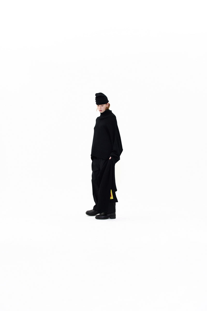"MO" OVERSIZED MERINO WOOL KNITTED JUMPER MIDNIGHT
