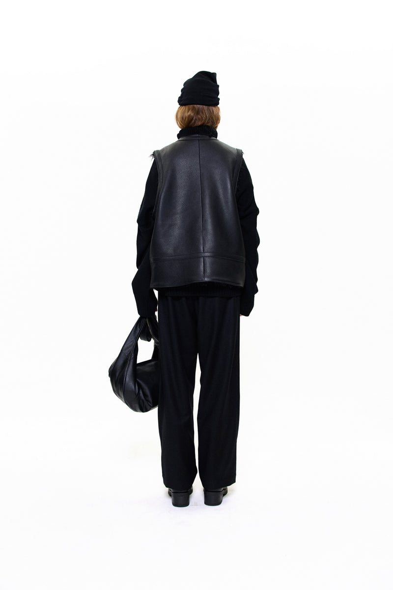 "JONES" ZIPPER LEATHER VEST