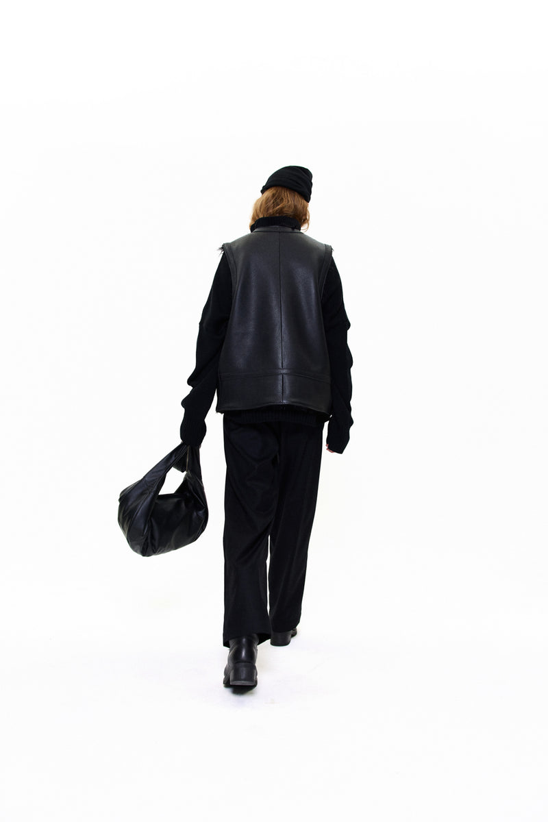 "JONES" ZIPPER LEATHER VEST