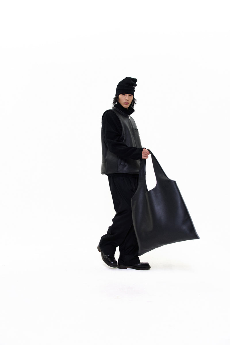 "JONES" ZIPPER LEATHER VEST