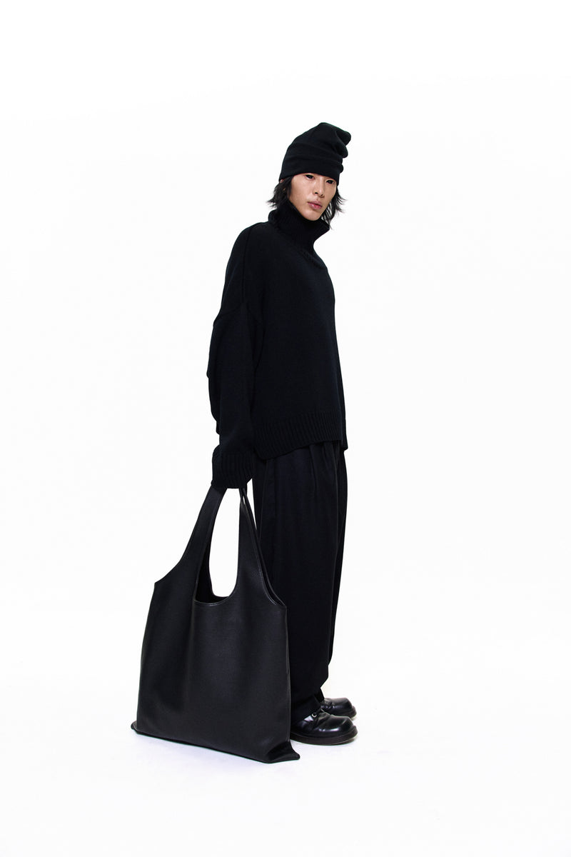 "MO" OVERSIZED MERINO WOOL KNITTED JUMPER MIDNIGHT