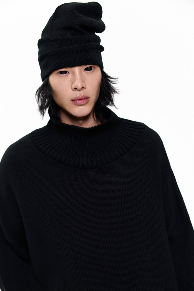 "MO" OVERSIZED MERINO WOOL KNITTED JUMPER MIDNIGHT