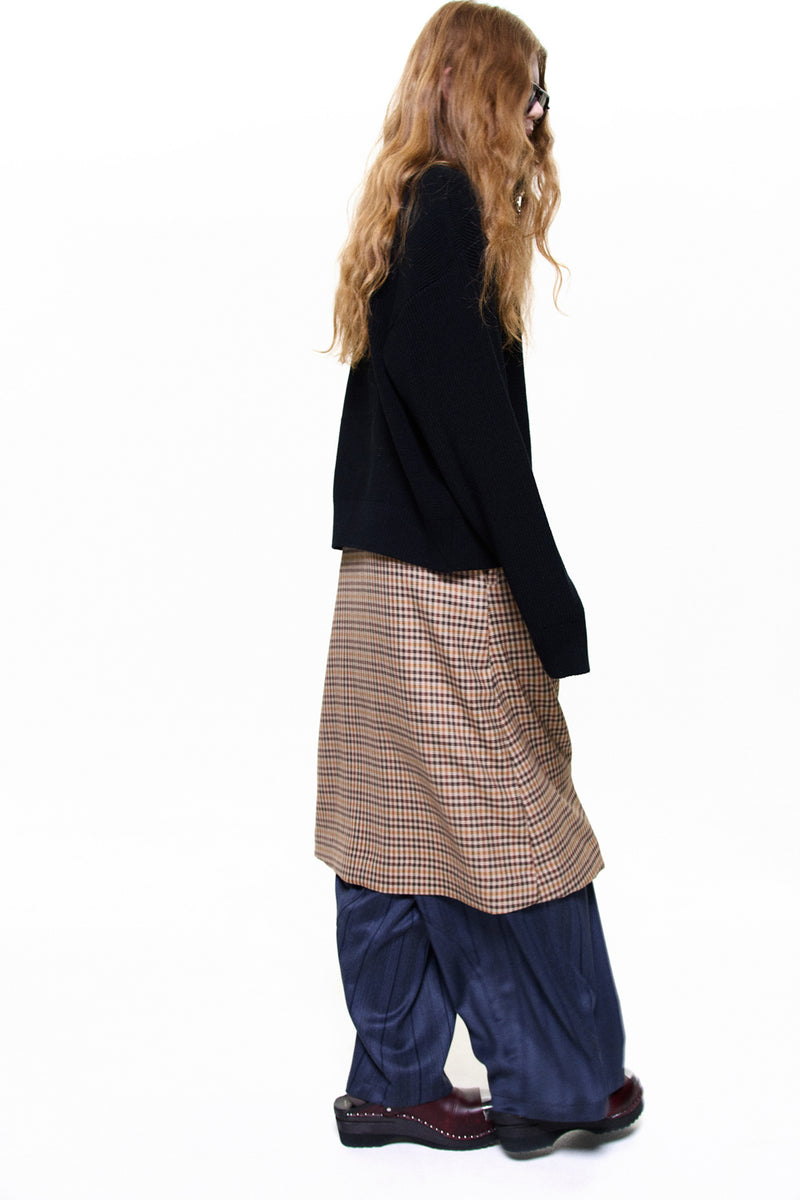 "CHIP" CHECKERED WOOL SKIRT