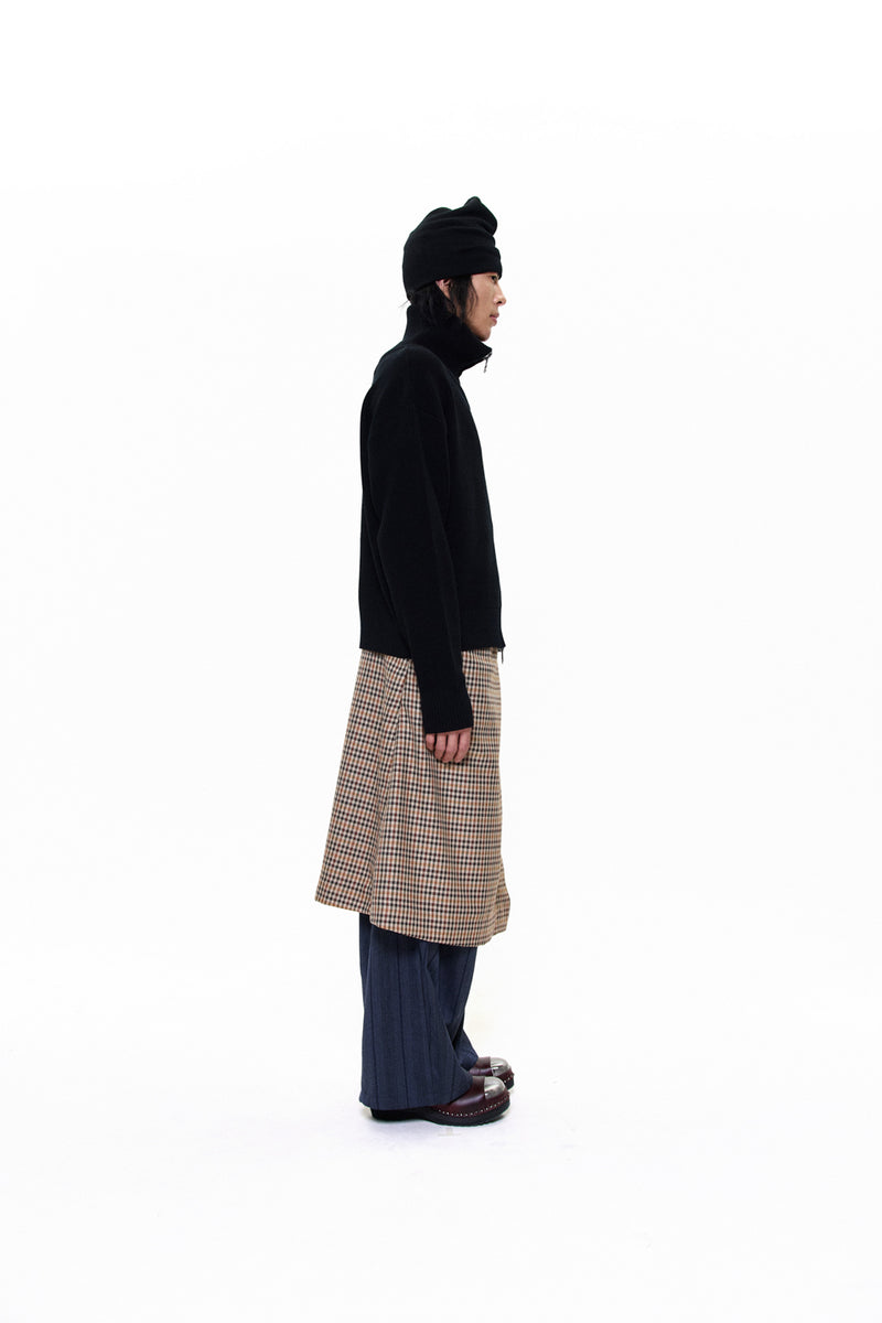 "CHIP" CHECKERED WOOL SKIRT