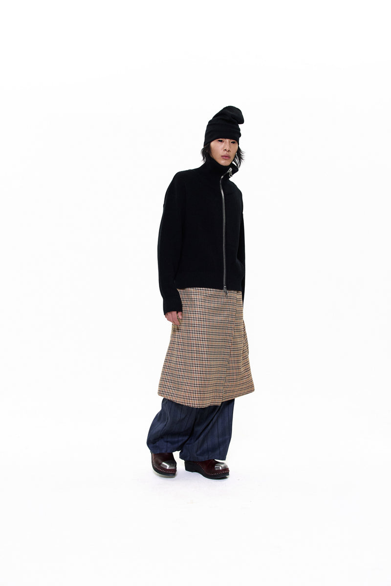 "CHIP" CHECKERED WOOL SKIRT