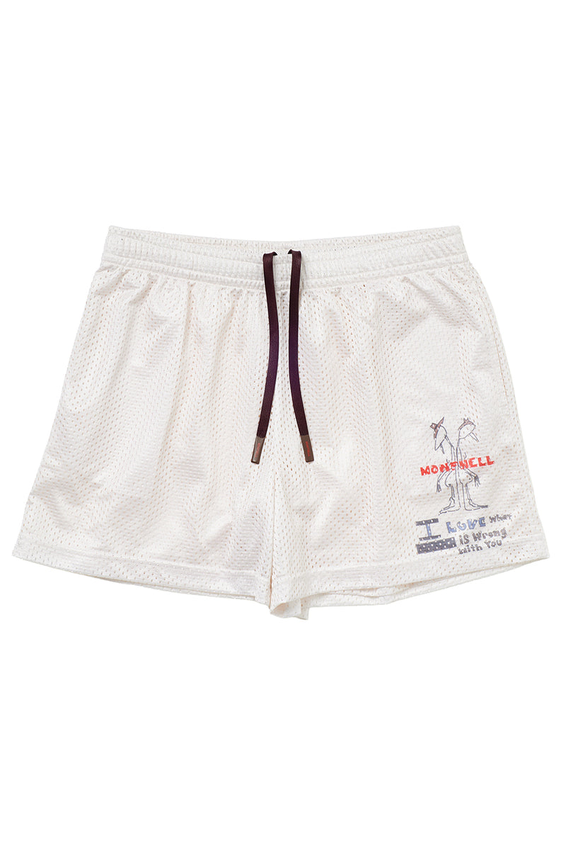 "Alexi" Basketball mesh short cream