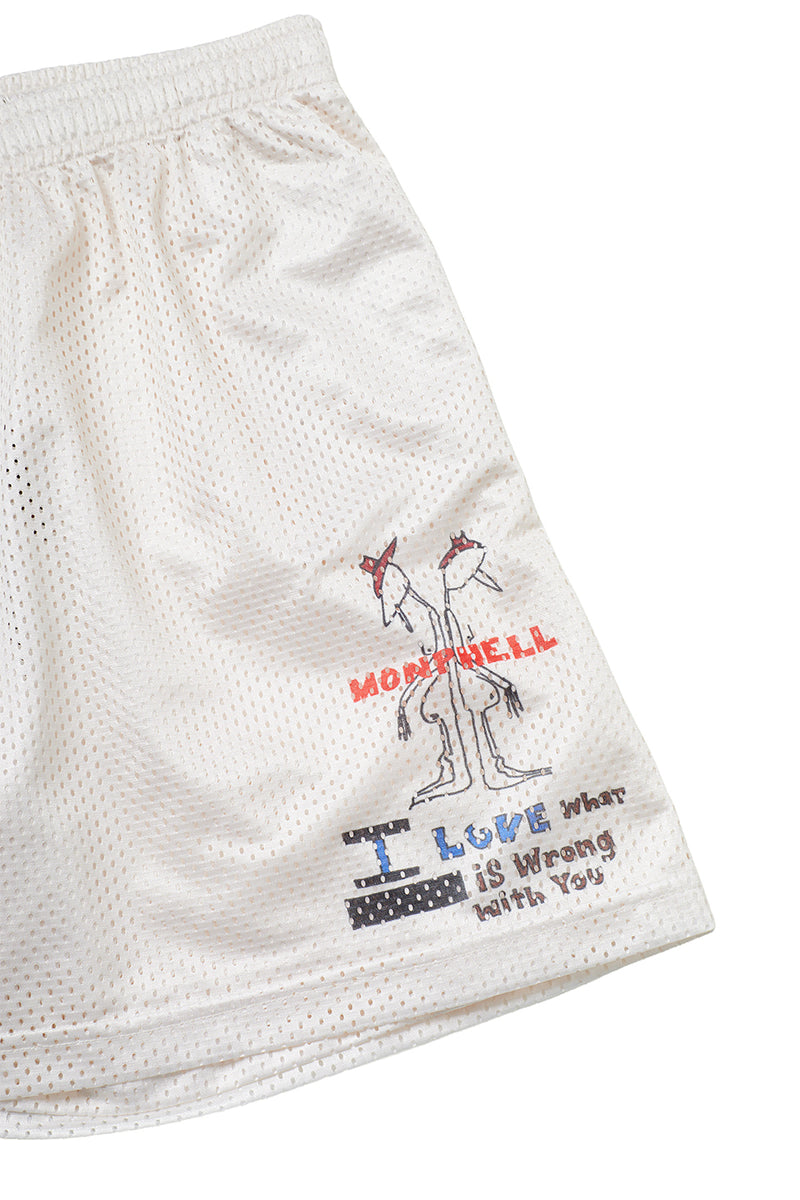 "Alexi" Basketball mesh short cream