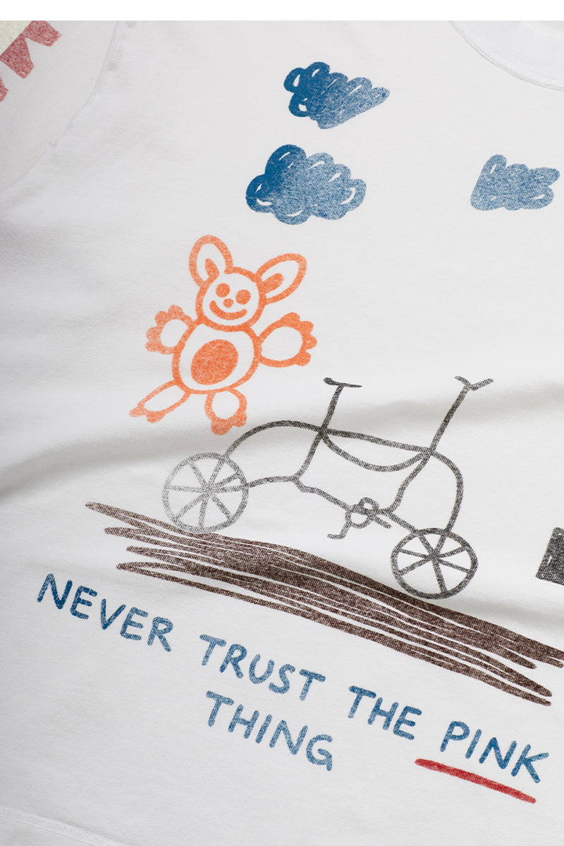 "Never trust the pink thing" Longsleeve T-shirt white