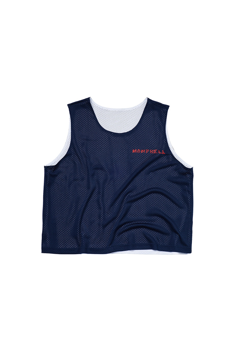 "Muggsy" Mesh singlet Navy/White