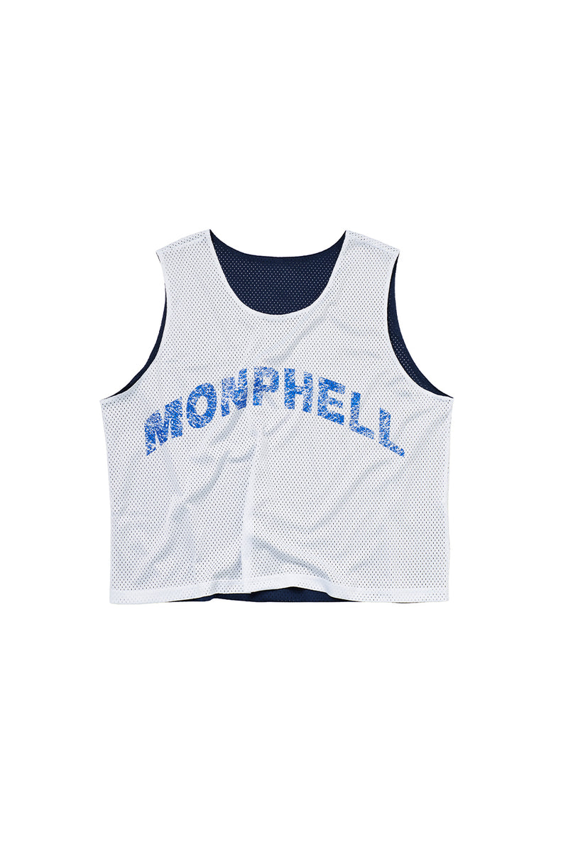 "Muggsy" Mesh singlet Navy/White