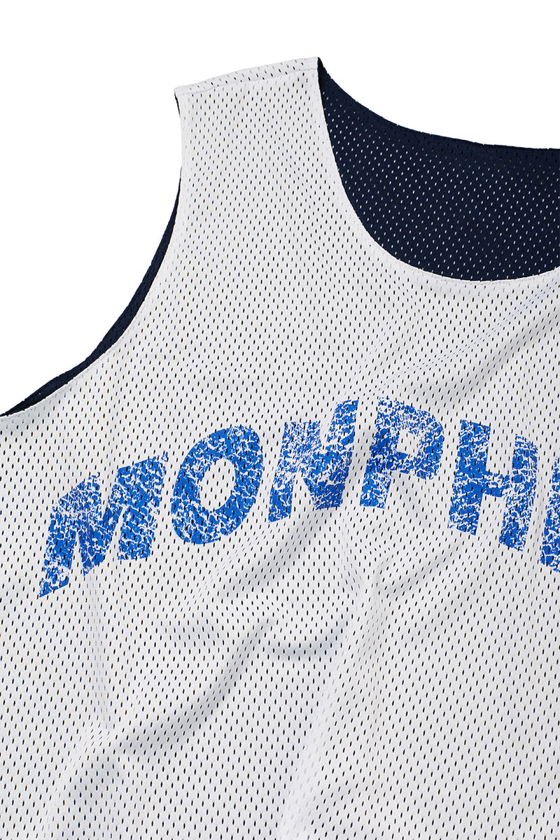 "Muggsy" Mesh singlet Navy/White