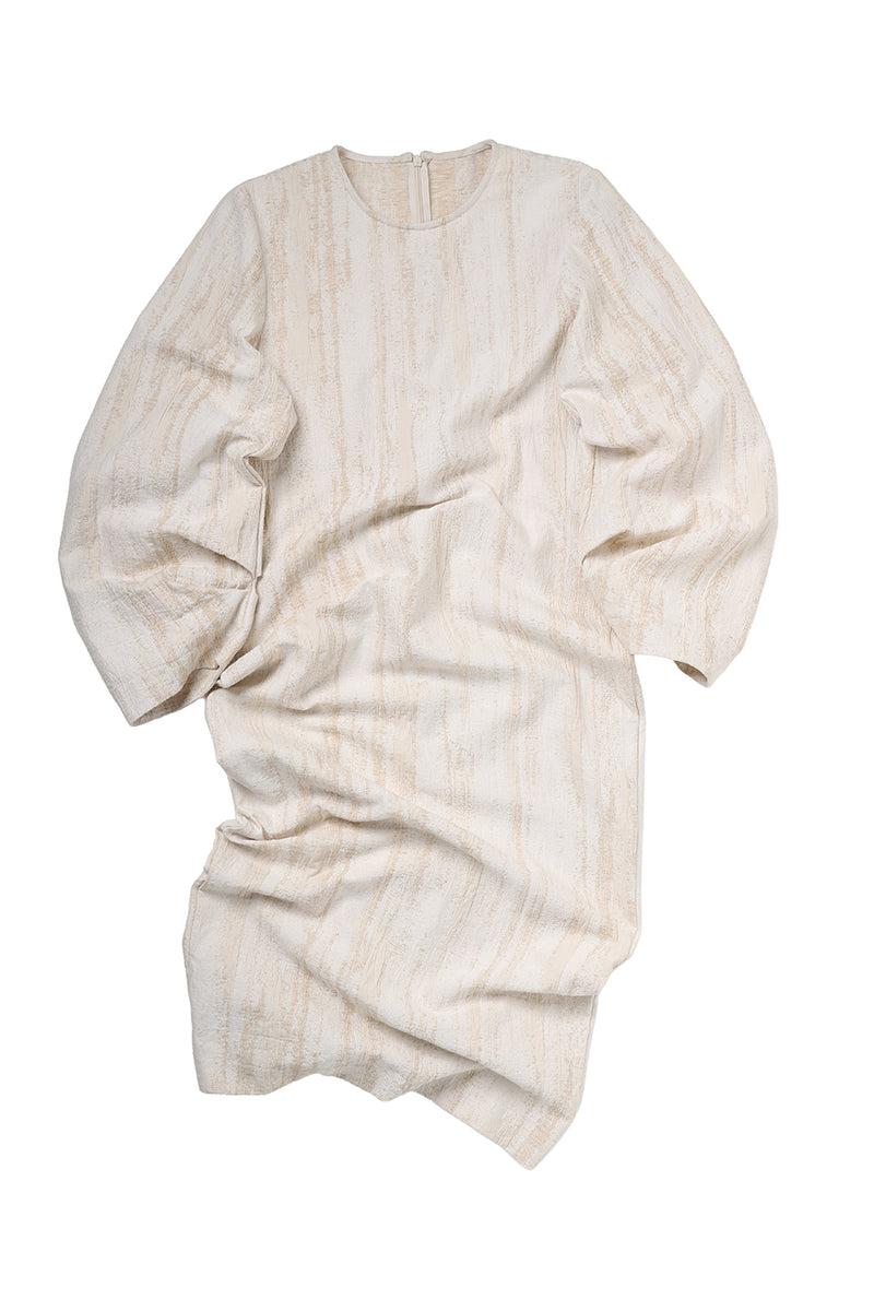 "Marion" Balloon sleeve dress cotton white