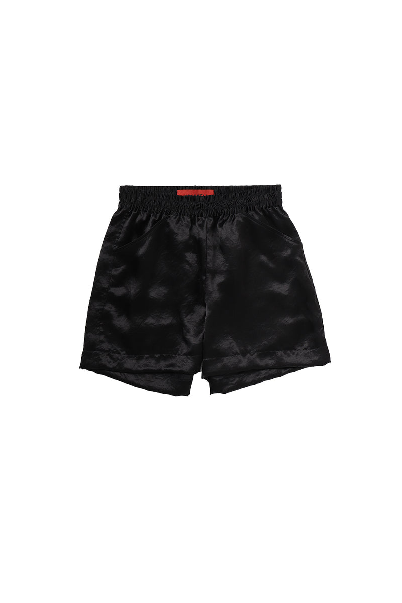 "Ami" glossy cupro mini short