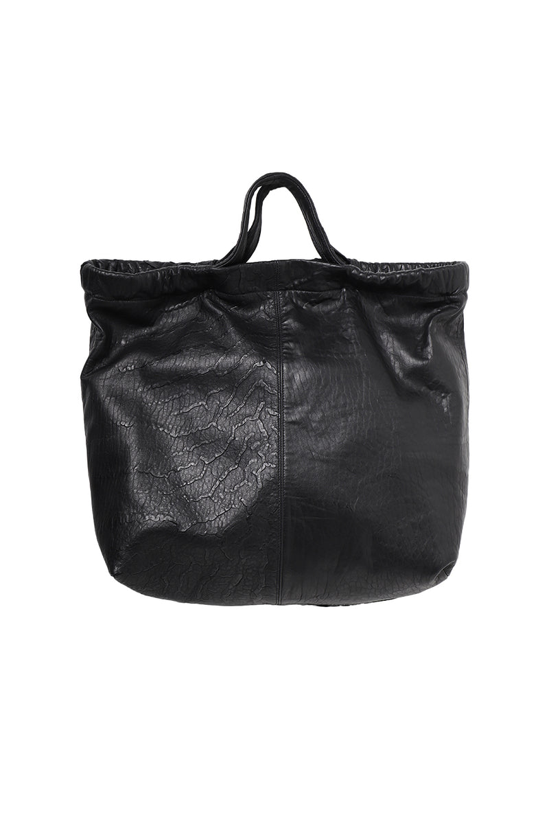 "Sonda" Black leather oversized tote bag