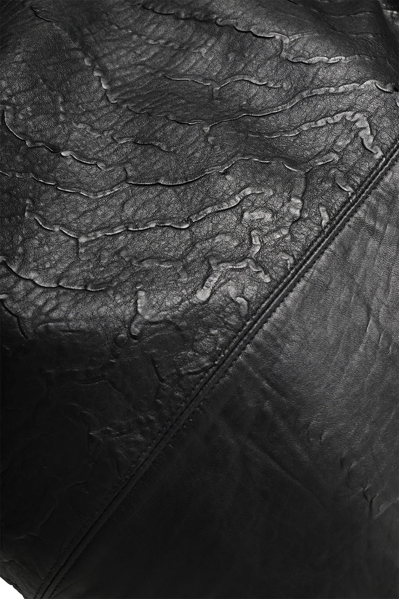 "Sonda" Black leather oversized tote bag