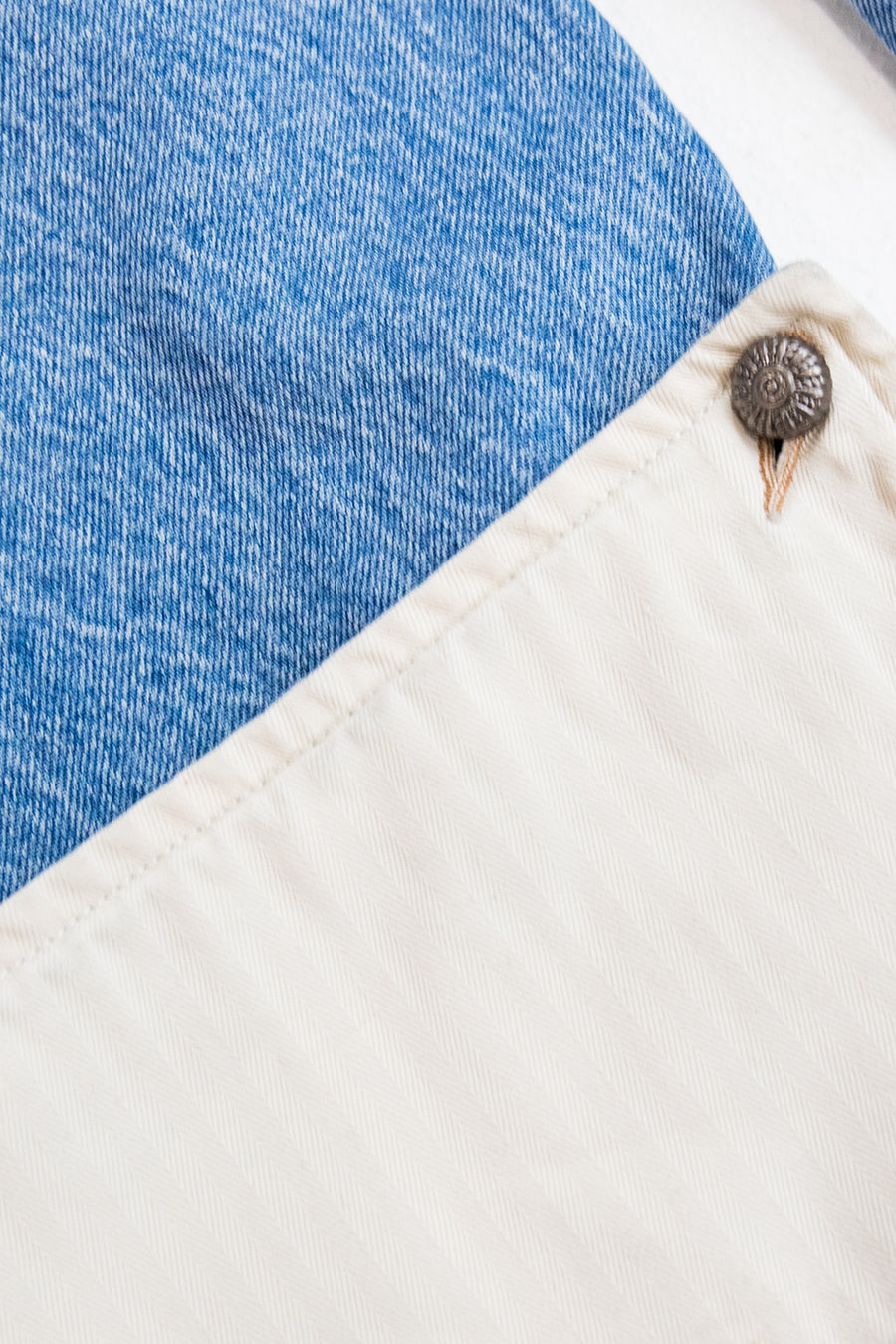 "LEO" ivory cuff denim