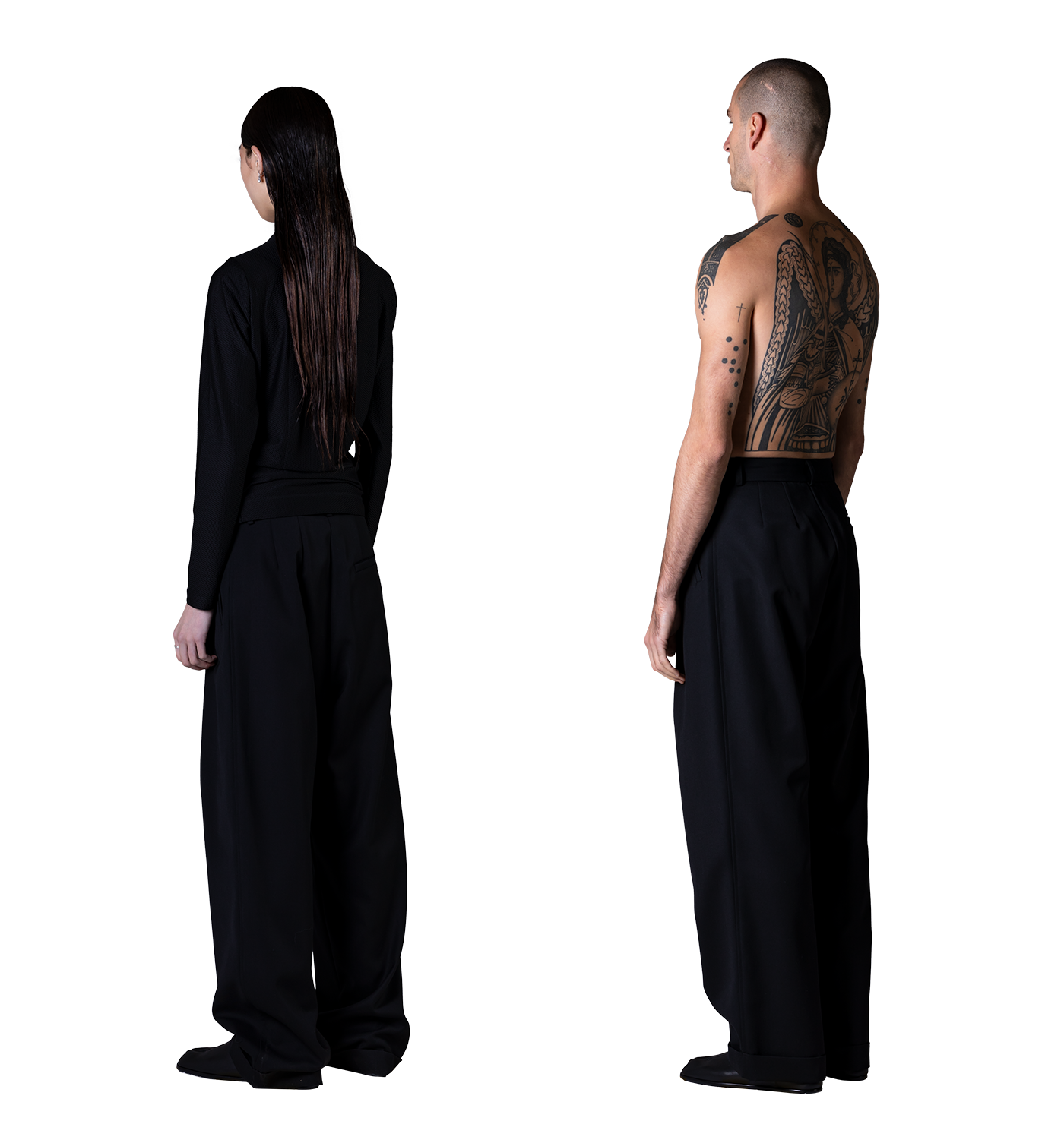 "Saori" Double pleated trouser midnight image 3