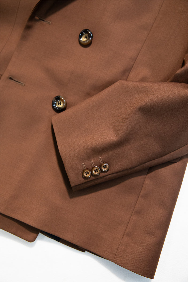 "JIMMY" FUR TRIM TAILORED DB BLAZER SAND