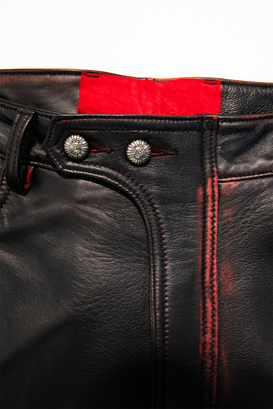 "IDA" leather straight leg trouser