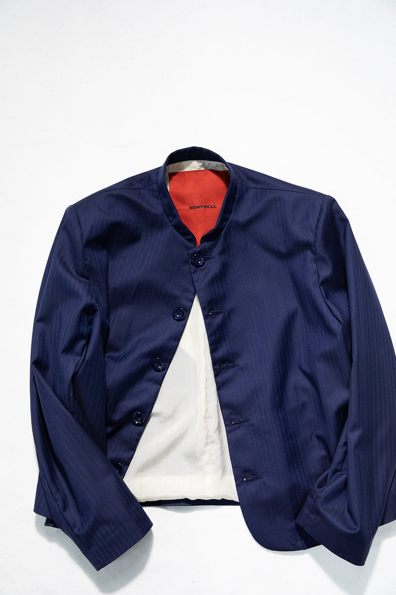 "HRUKI" Fitted jacket with buttons blue