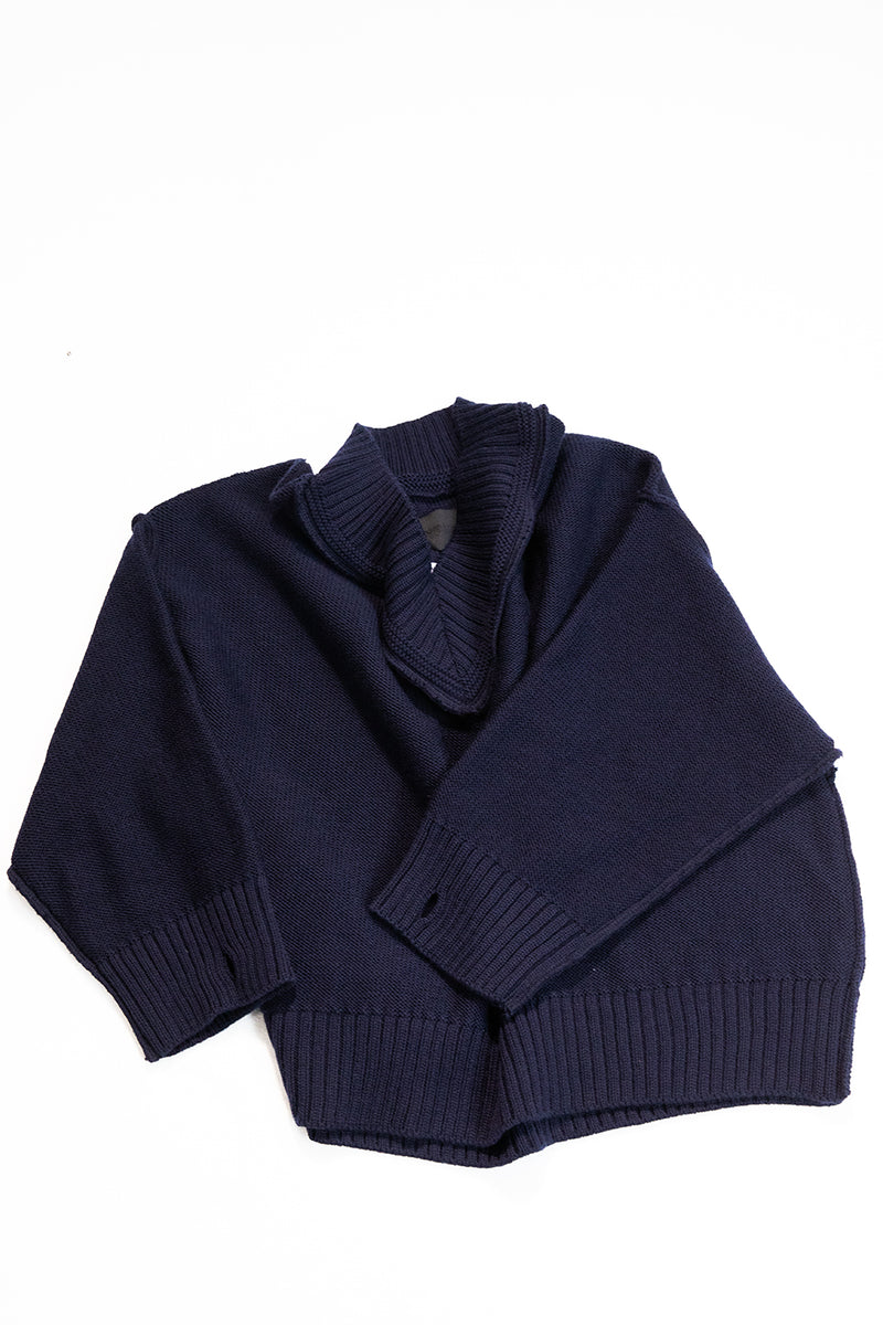 "DARIA" V-NECK JUMPER MIDNIGHT MARINE BLUE
