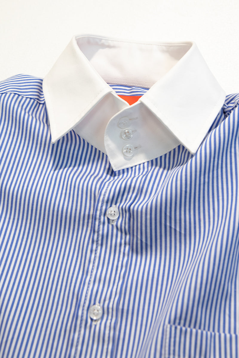 "otto" Oversized button up shirt blue/white