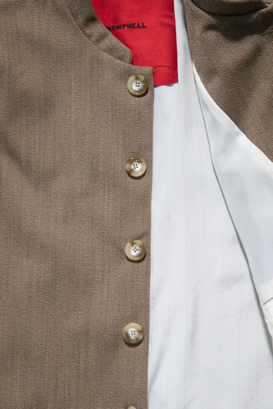"HRUKI" Fitted jacket with buttons sand