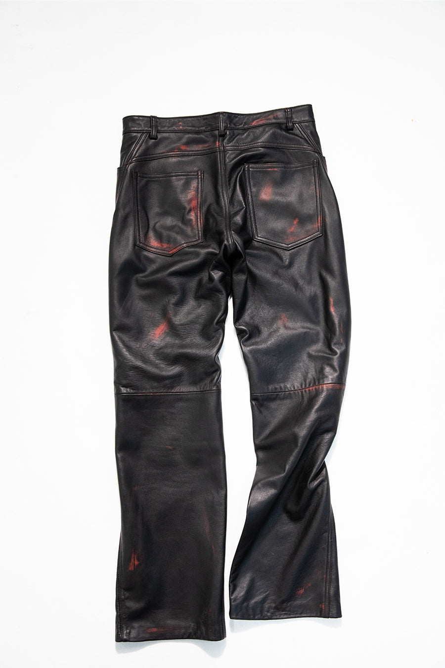 "IDA" leather straight leg trouser