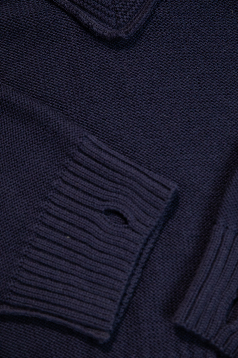 "DARIA" V-NECK JUMPER MIDNIGHT MARINE BLUE