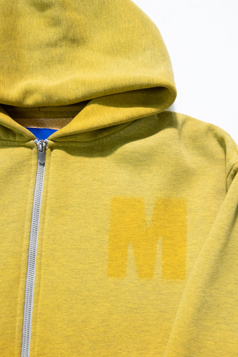 "HOLLOW" zip hoodie yellow