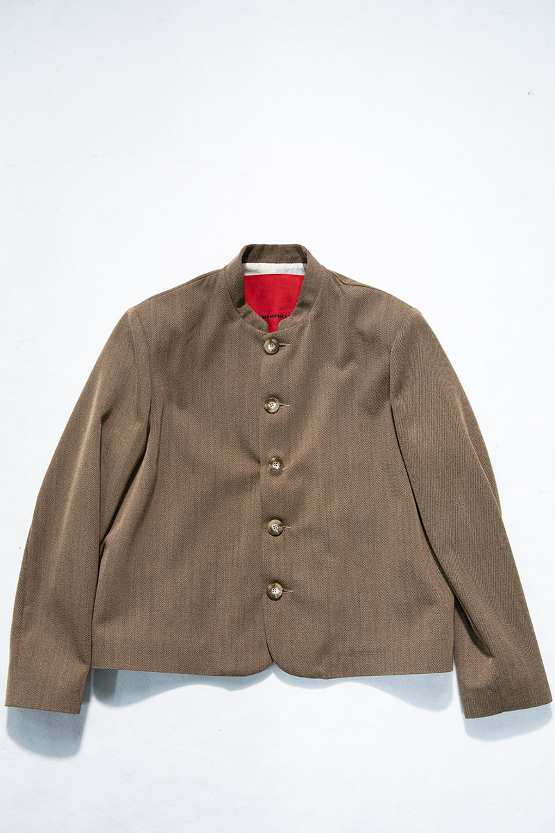 "HRUKI" Fitted jacket with buttons sand