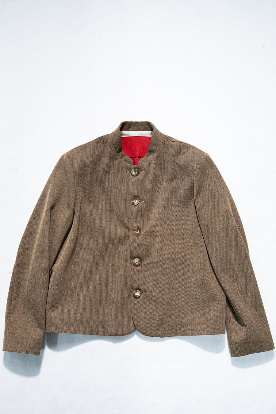 "HRUKI" Fitted jacket with buttons sand