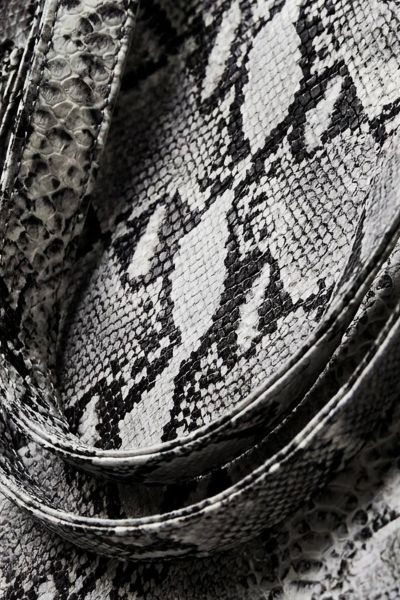 "LEON" snakeskin bag white