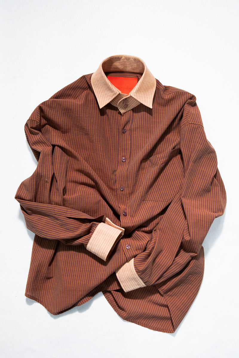 "otto" Oversized button up shirt brown