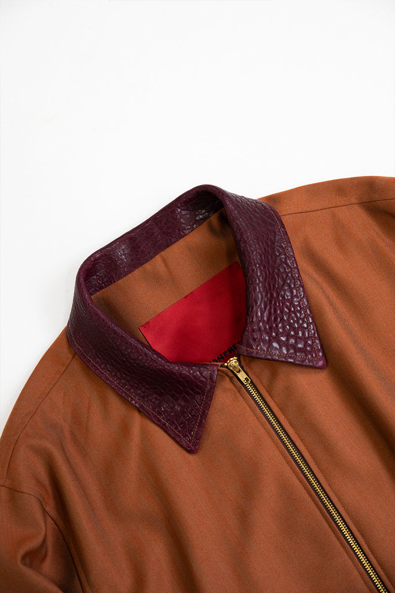 "CLIFF" Workers jacket with leather collar