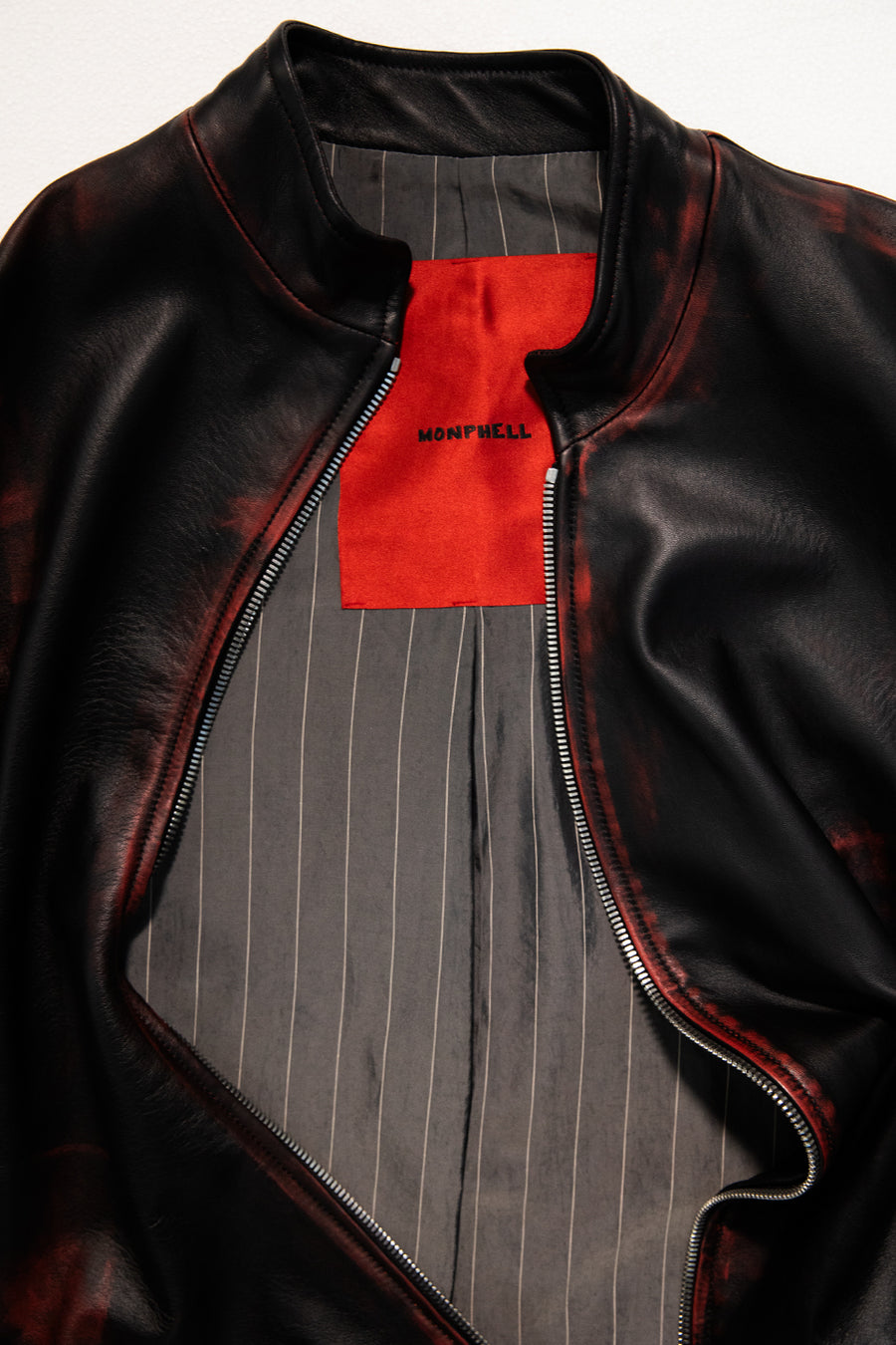 "IDA' two tone leather jacket